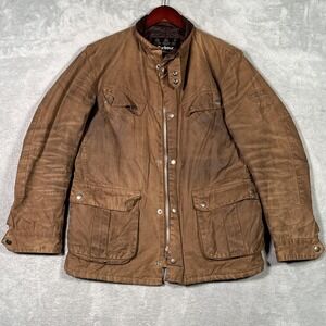 Barbour Jacket Mens M Brown Waxed Duke Steve McQueen Motorcycle